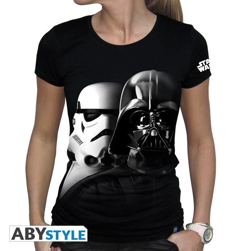 Star Wars - Tshirt Vador-Troopers femme MC black - basic