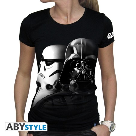 Star Wars - Tshirt Vador-Troopers femme MC black - basic