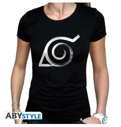 Naruto Shippuden - Tshirt Konoha femme MC black - basic