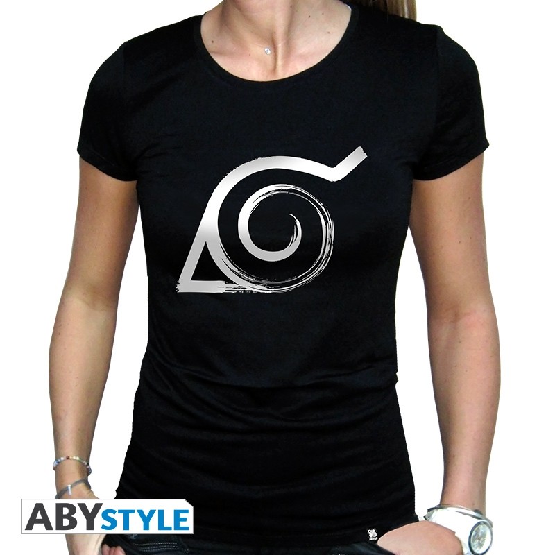 Naruto Shippuden - Tshirt Konoha femme MC black - basic