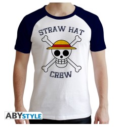 One Piece - Tshirt Skull homme MC blanc & bleu - premium