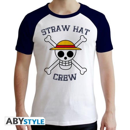 One Piece - Tshirt Skull homme MC blanc & bleu - premium