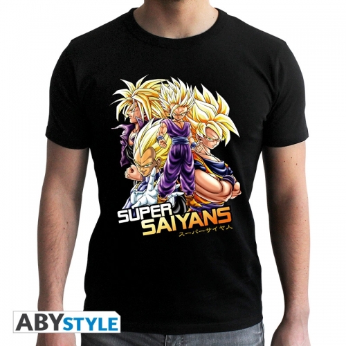 Dragon Ball - T-shirt Saiyans homme MC black