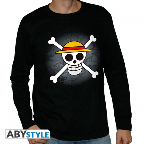 One Piece - T-shirt Skull with map homme ML black