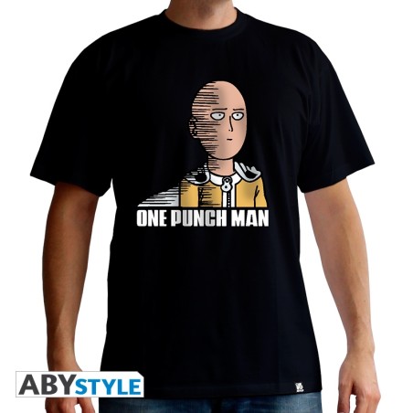 One Punch Man - Tshirt Saitama Fun homme MC black - basic