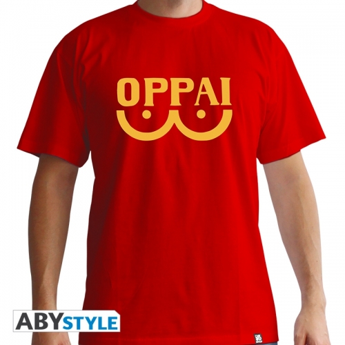 One Punch Man - T-shirt Oppai homme MC rouge - basic