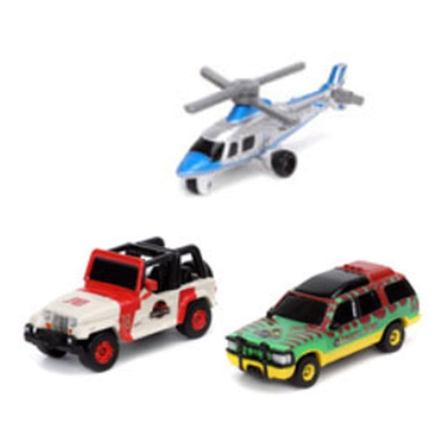 Jurassic World - Pack 3 mini véhicules Diecast Nano Halloywood Cars