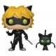Miraculous, les aventures de Ladybug et Chat Noir - Figurine POP! Chat Noir & Plagg 9cm