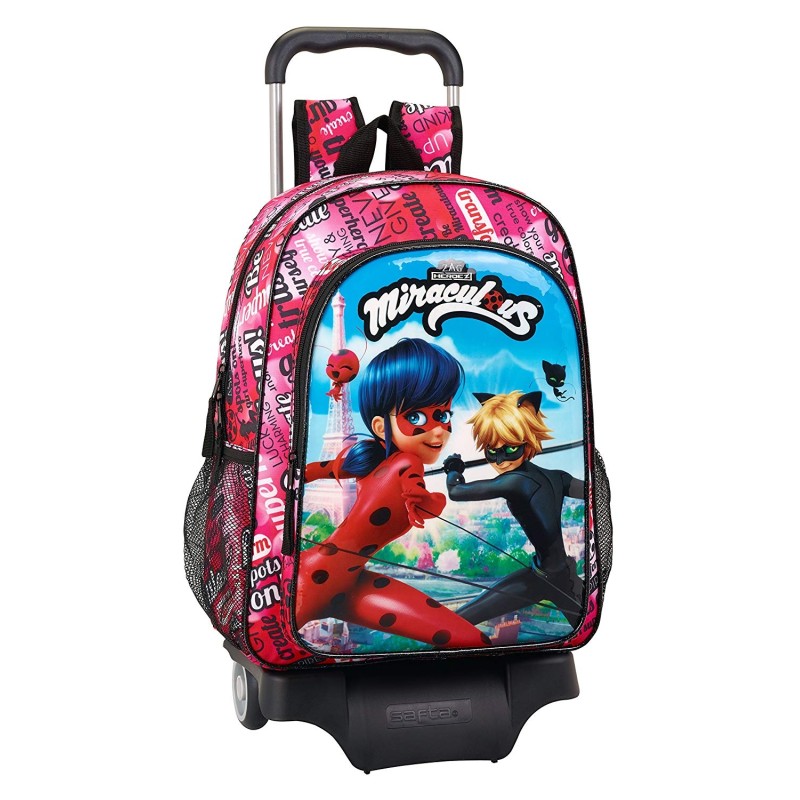 Lady Bug - Sac à dos Lady Bug & Cat noir 33cm avec son trolley.