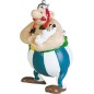 Asterix - Asterix figurine Obelix tenant Idefix 8 cm