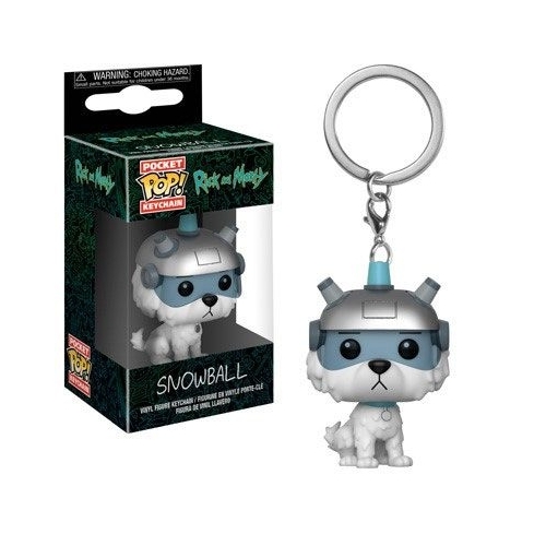 Rick et Morty - Porte-clés Pocket POP! Snowball 4 cm