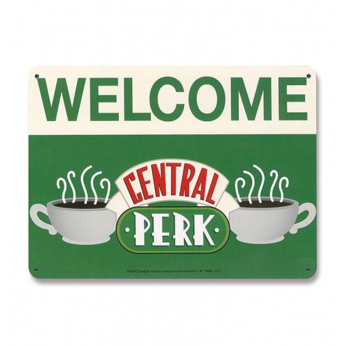 Friends - Panneau métal Central Perk Welcome 15 x 21 cm