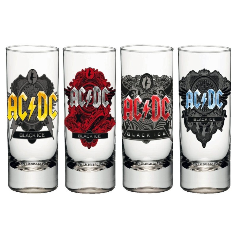 AC/DC - Set 4 verres a liqueur Black Ice AC/DC - Set 4 verres a liqueur Black Ice