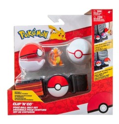 Pokémon - Ensemble pour ceinture Clip'n'Go Poké Ball, Luxe Ball & Salamèche