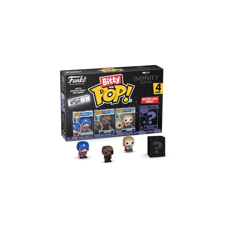 Marvel - Pack 4 figurines Bitty POP! Vinyl Captain America 2,5 cm