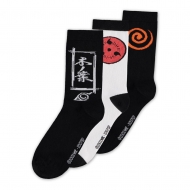 Naruto Shippuden - Pack 3 paires de chaussettes Sasuke Symbol 39-42
