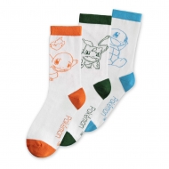 Pokémon - Pack 3 paires de chaussettes Salamèche, Bulbizarre, Carapuce 39-42