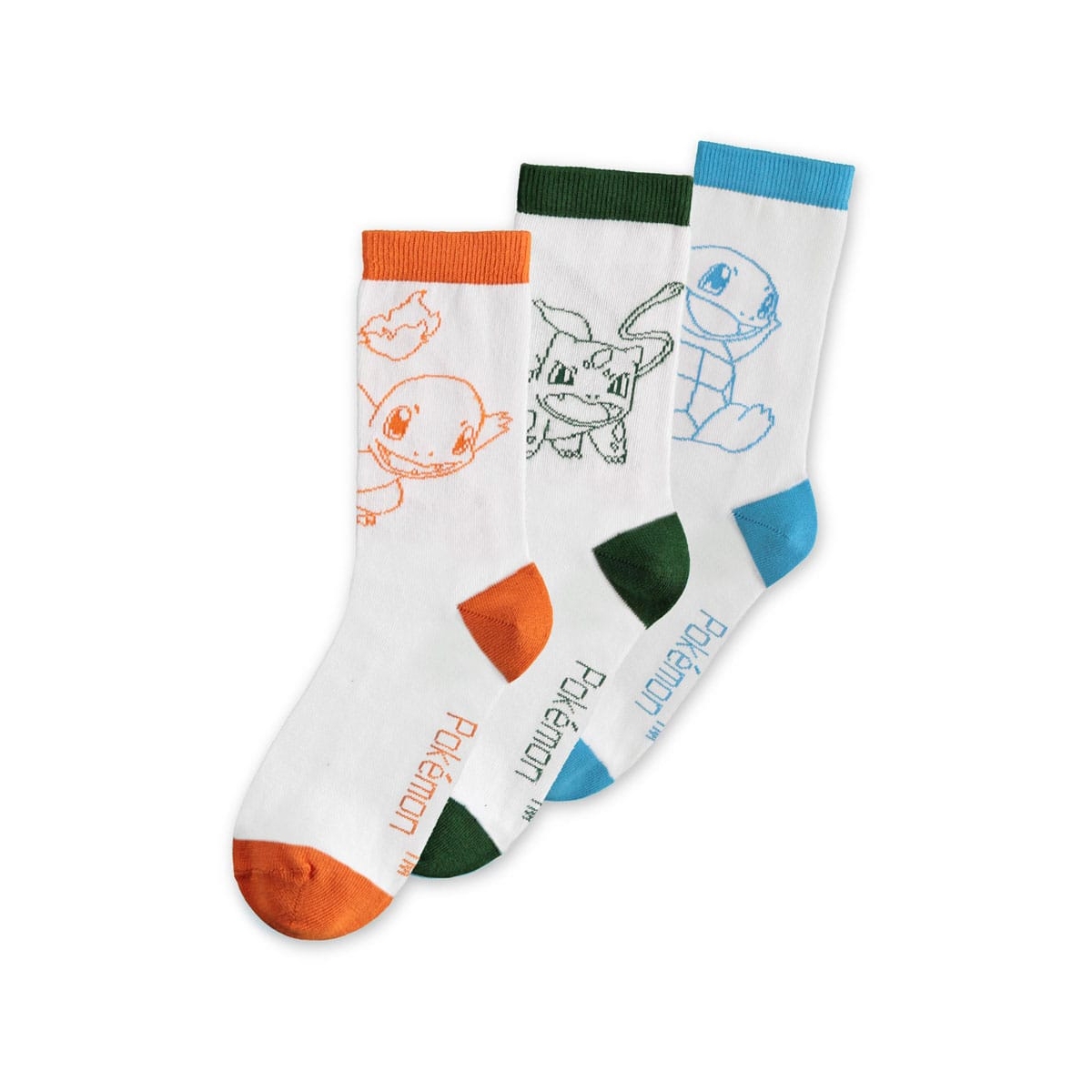 Pokémon - Pack 3 paires de chaussettes Salamèche, Bulbizarre, Carapuce  39-42 - Figurine-Discount