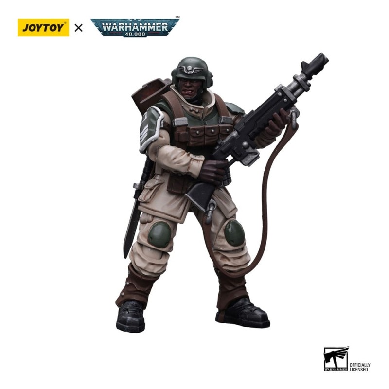 Warhammer - 40k figurine 1/18 Astra Militarum Cadian Command Squad Veteran with Regimental Standard 12 cm