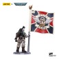 Warhammer 40k - Figurine 1/18 Astra Militarum Cadian Command Squad Veteran with Regimental Standard 12 cm