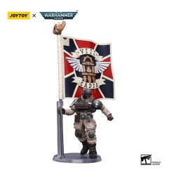 Warhammer - 40k figurine 1/18 Astra Militarum Cadian Command Squad Veteran with Regimental Standard 12 cm