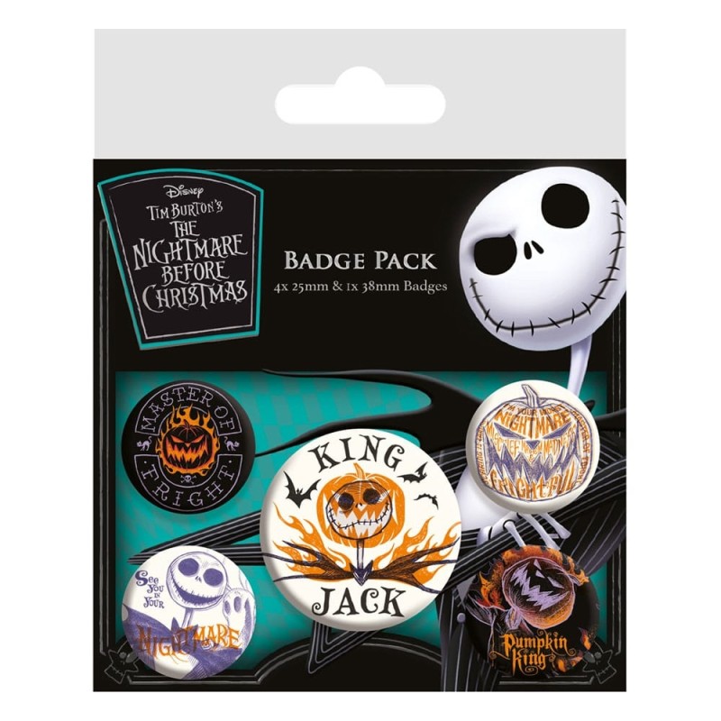 L'etrange Noël de Mr. Jack - Nightmare before Christmas pack 5 badges Colourful Shadows