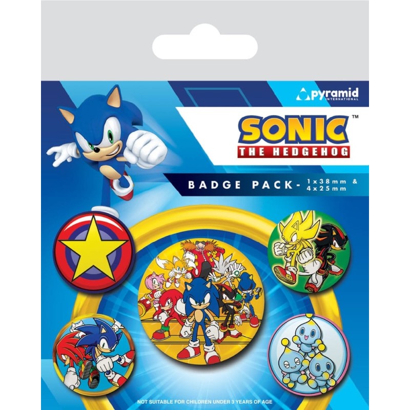 Sonic The Hedgehog - Sonic the Hedgehog pack 5 badges Speed Team Sonic The Hedgehog - Sonic the Hedgehog pack 5 badges Speed Team