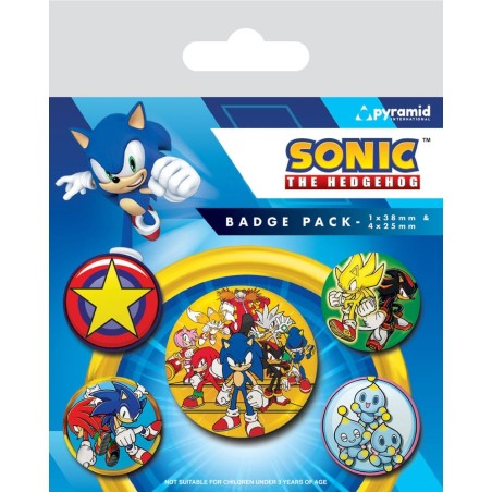 Sonic The Hedgehog - Sonic the Hedgehog pack 5 badges Speed Team