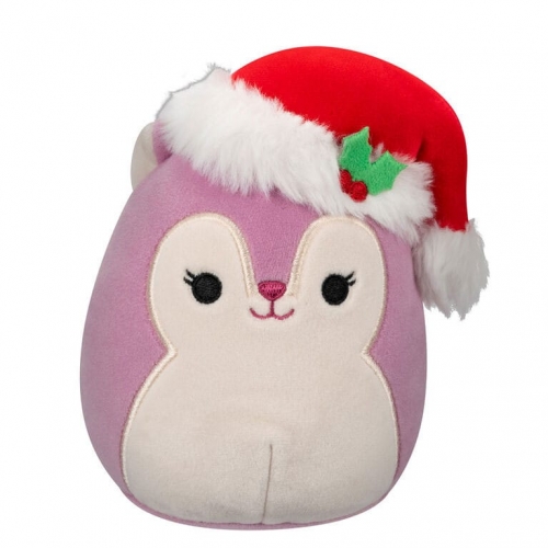 Squishmallows - Peluche Allina the Plum Squirrel with Santa Hat 12 cm