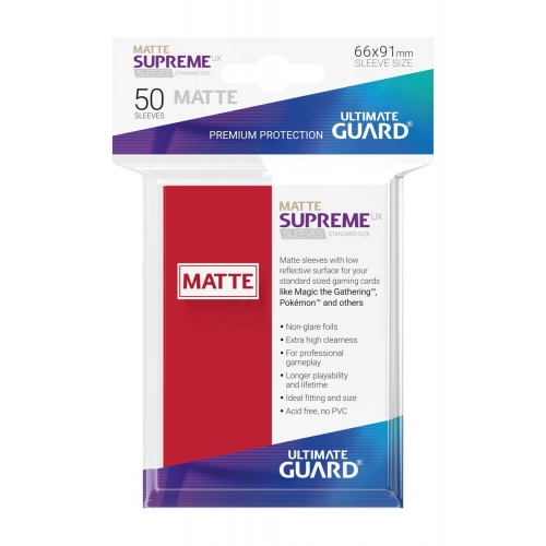 Ultimate Guard - 50 pochettes Supreme UX Sleeves taille standard Rouge Mat