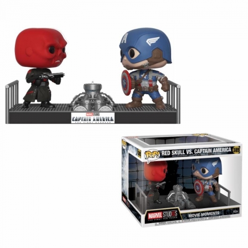 Marvel - Pack 2 Figurines POP! Bobble Head Captain America & Red Skull 9 cm
