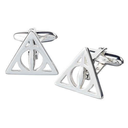 Harry Potter - Boutons de manchette Deathly Hallows (plaque argent)