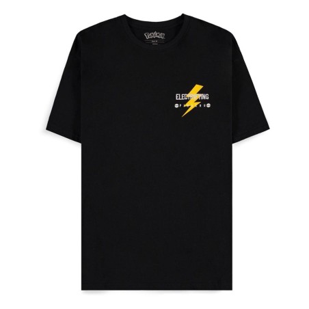 Pokémon - Pokemon T-Shirt Black Pikachu Electrifying Line-art