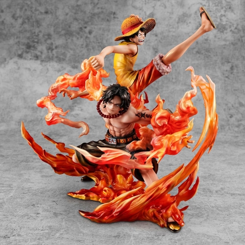 One Piece - Statuette P.O.P. NEO-Maximum Luffy & Ace Bond between brothers 20th Limited Ver. 25 cm