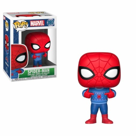 Marvel - Comics POP!  Holiday Vinyl Bobble Head Spider-Man (Ugly Sweat) 9 cm