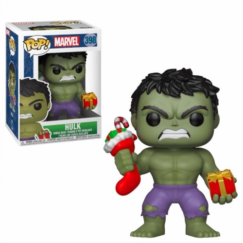 Marvel Comics - Figurine POP! Bobble Head Hulk (Stocking & Plush) 9 cm