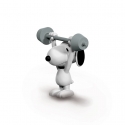 Snoopy - Figurine Snoopy haltérophile 6 cm