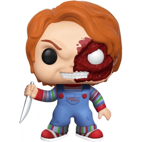 Chucky Jeu d'enfant - Figurine POP!  (Exc) Chucky Half (BD) 9 cm