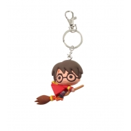 Harry Potter - Porte-clés caoutchouc Harry Potter & Broomstick 7 cm
