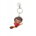 Harry Potter - Porte-clés caoutchouc Harry Potter & Broomstick 7 cm
