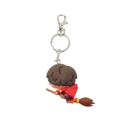 Harry Potter - Porte-clés caoutchouc Harry Potter & Broomstick 7 cm