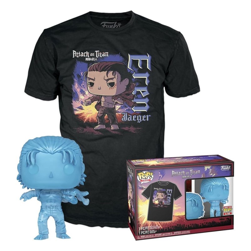 L'Attaque des Titans - Attack on Titan POP! & Tee set figurine et T-Shirt Eren w/ marks 