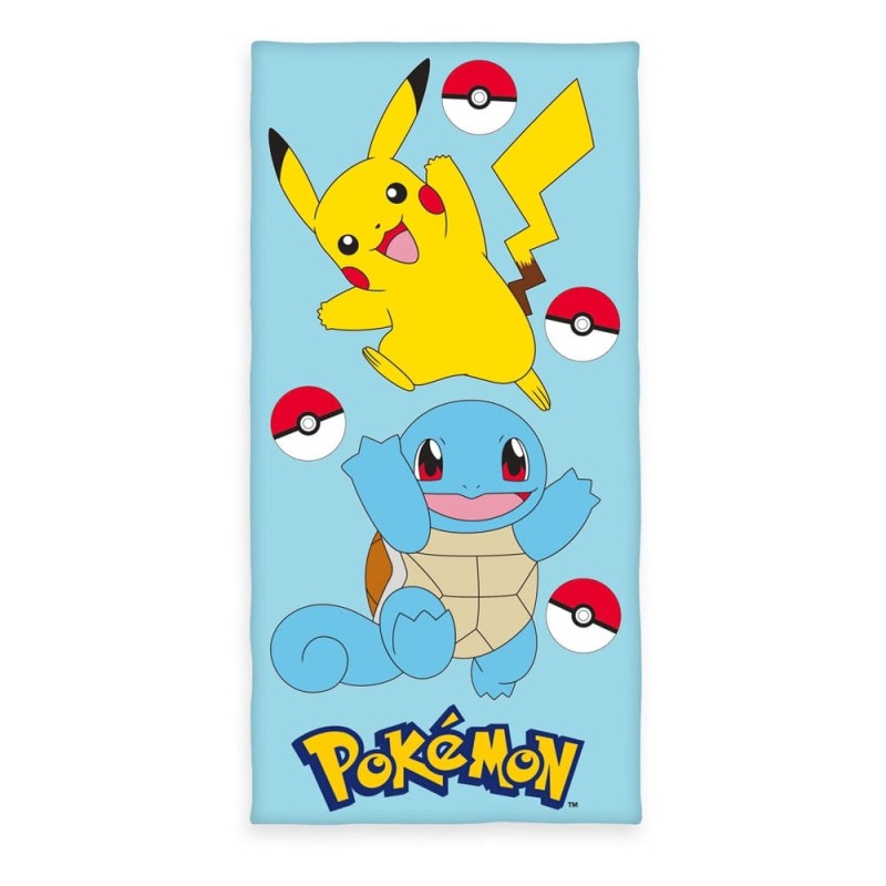 Pokémon - Pokemon serviette de bain Pikachu & Carapuce 75 x 150 cm