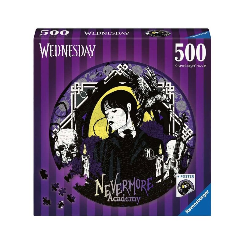 Wednesday - Puzzle rond Nevermore Academy (500 pièces)