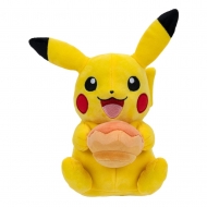 Pokémon - Peluche Pikachu with Pecha Poké Puff (Orange) Accy 20 cm