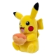 Pokémon - Peluche Pikachu with Pecha Poké Puff (Orange) Accy 20 cm