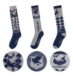 Harry Potter - Pack 3 paires de chaussettes à genoux Serdaigle