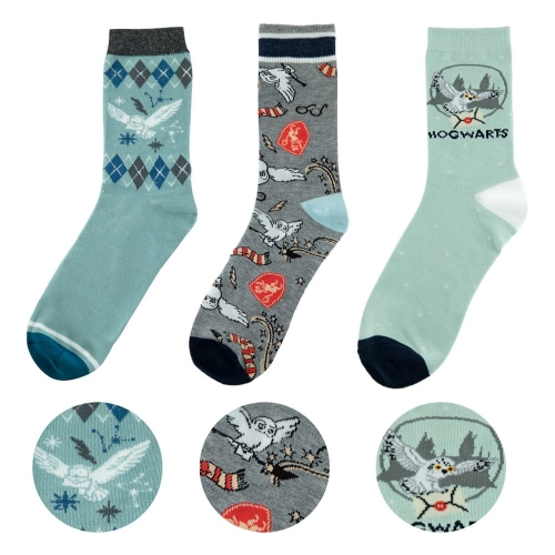 Harry Potter - Pack 3 paires de chaussettes Hedwig