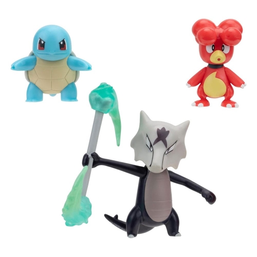 Pokémon - Pack 3 figurines Battle Figure Set Magby, Carapuce 4, Alolan Ossatueur 5 cm