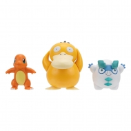 Pokémon - Pack 3 figurines Battle Figure Set Salamèche 4, Galarian Darumaka, Psykokwak 5 cm
